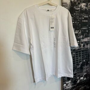 NWT UNIQLO U AIRism Cotton Oversized Tee White Size S